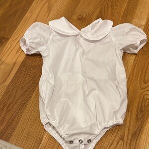 The Beaufort Bonnet Company White Puff Sleeve Bodysuit